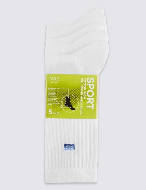 Beyaz 5'li Çorap (Cool & Freshfeet™ Teknolojisi ile)