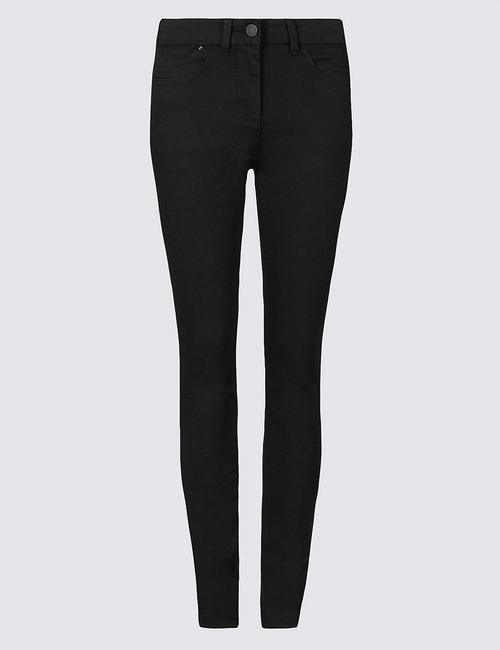 Siyah Orta Belli Super Skinny Jean Pantolon