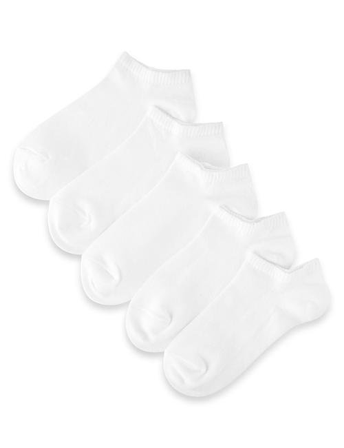 Beyaz 5'li Freshfeet™ Pamuklu Çorap (5 - 14 Yaş)