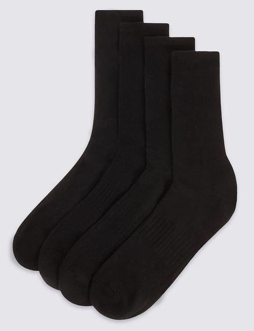 Siyah 4'lü Pamuklu Çorap Seti