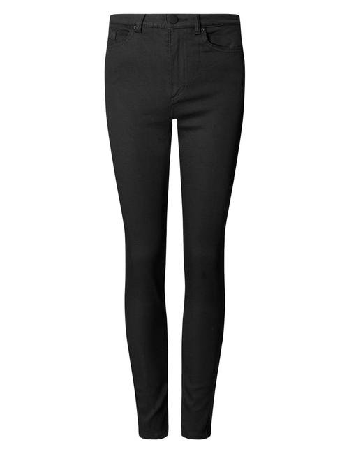 Siyah Yüksek Bel Kısa Slim Jean Pantolon