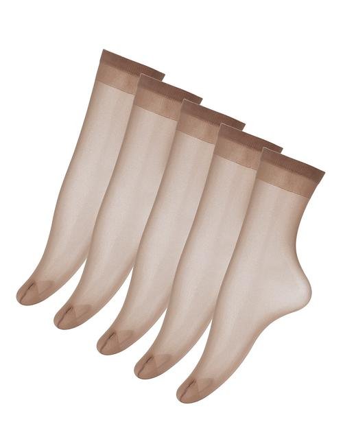 Bej 5'li 15 Denye Mat Çorap Seti