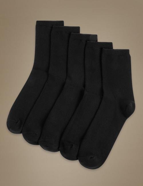 Siyah 5'li Pamuklu Çorap Seti