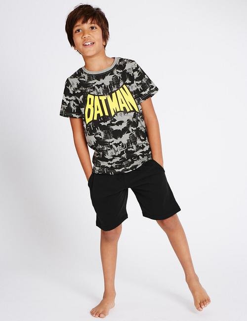 Siyah Mix Batman™ Kısa Kollu Pijama (1 - 16 Yaş)