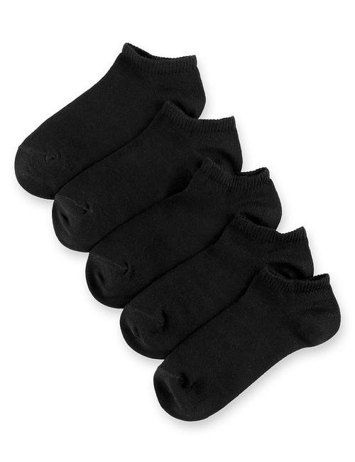 Siyah 5'li Freshfeet™ Pamuklu Çorap (5 - 14 Yaş)