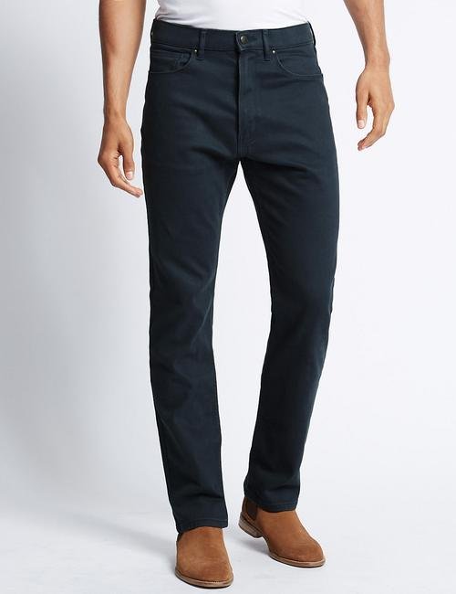 Lacivert Regular Fit Streç Jean Pantolon (Stormwear™ Teknolojisi ile)