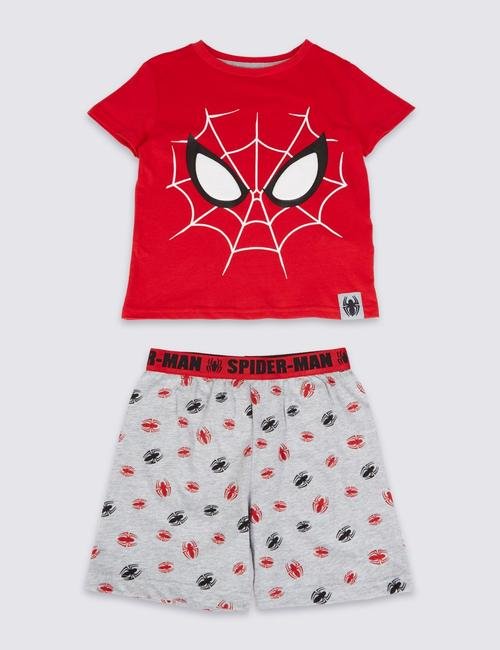 Kırmızı Saf Pamuklu Spider Man Şort Pijama (9 Ay - 8 Yaş)