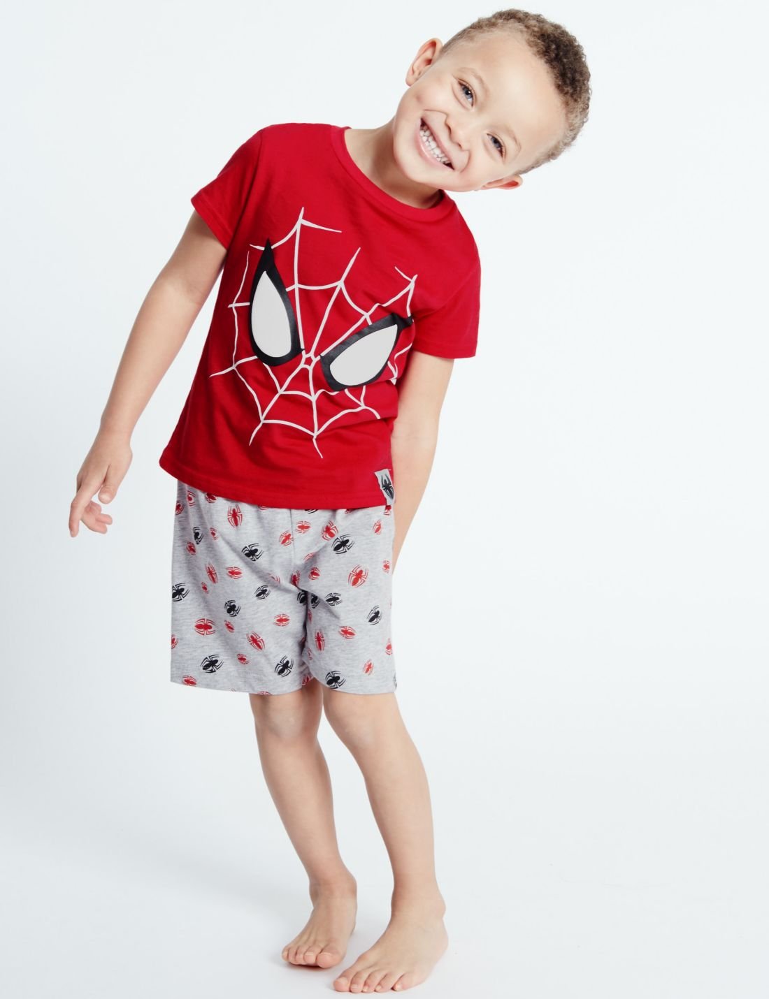 Saf Pamuklu Spider Man Şort Pijama (9 Ay - 8 Yaş)