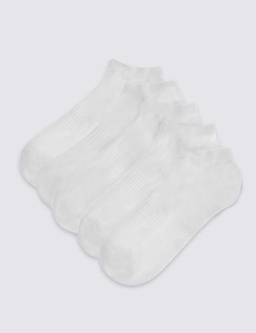 Beyaz 5'li Yumuşak Tabanlı Çorap (Cool & Freshfeet™ Teknolojisi ile)