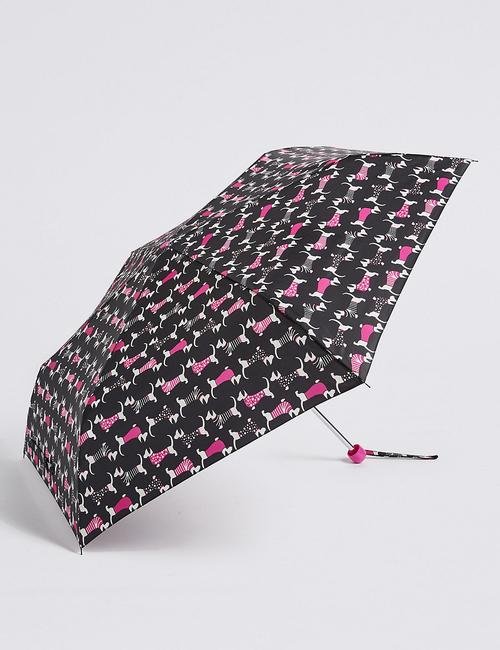 Siyah Desenli Kompakt Şemsiye (Stormwear™ Teknolojisi ile)