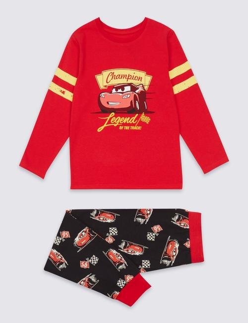 Kırmızı Disney Cars Pamuklu Streç Pijama Takımı (1 - 8 Yaş)