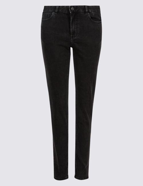Siyah Orta Belli Slim Jean Pantolon