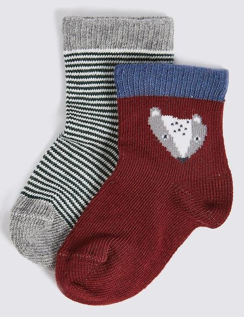 Kahverengi Marie Chantal - 2'li Pamuklu Çorap (0 Ay - 6 Yaş)