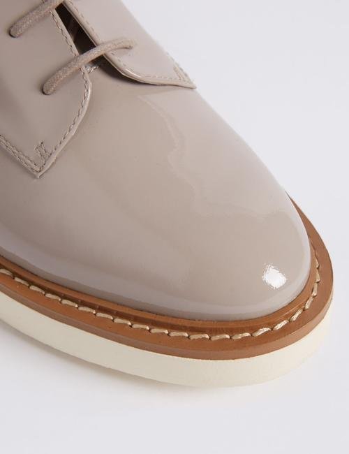Gri Düz Topuklu Deri Ayakkabı (Insolia® Teknolojisi ile)