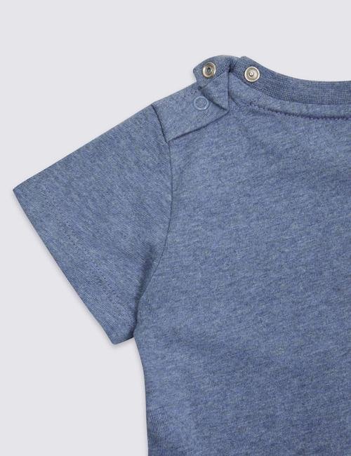 Mavi Uzun Kollu Desenli T-Shirt