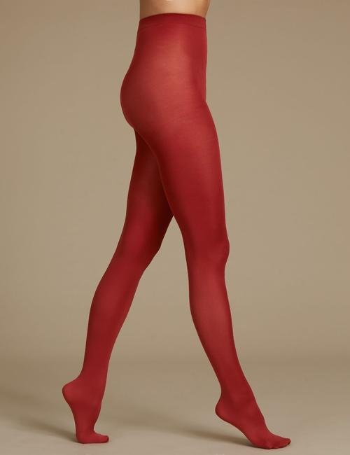 Kırmızı 60 Denye Yumuşak Opak Külotlu Çorap