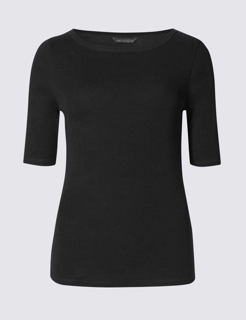 Siyah Yarım Kollu T-Shirt