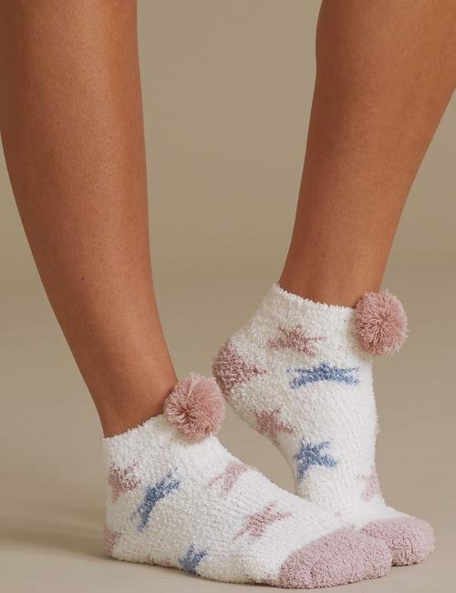 Pembe 2'li Ponponlu Çorap Seti