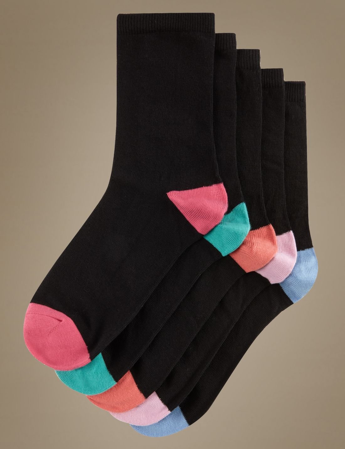 5'li Kontrast Renkli Çorap