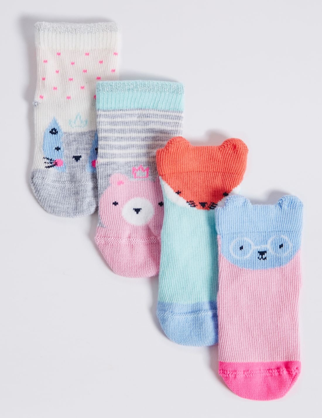4'lü Pamuklu Bebek Çorap Seti(0 - 24 Ay)
