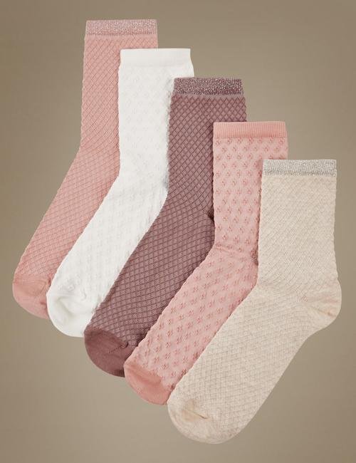 Multi Renk 5'li Pamuklu Çorap Seti