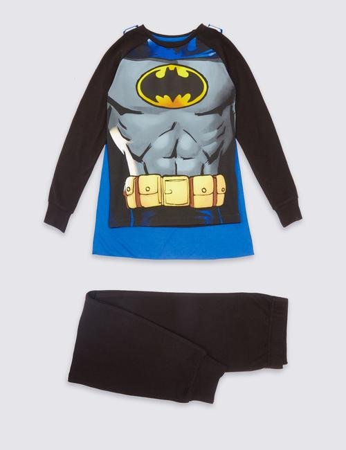 Siyah Batman™ Uzun Kollu Pijama Takımı (2 - 10 Yaş)