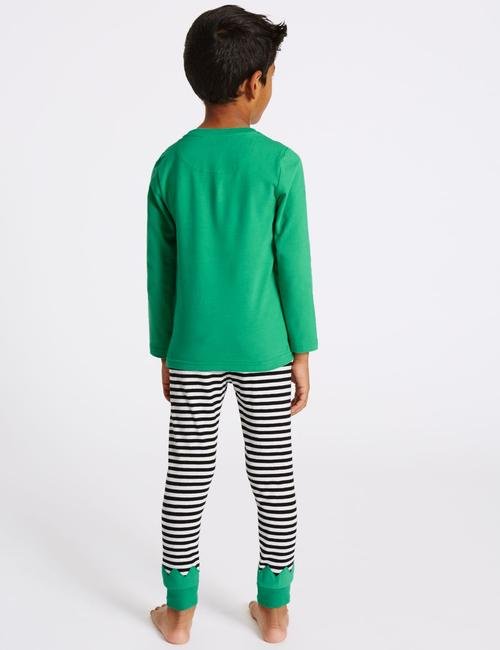 Yeşil Pamuklu Desenli Pijama Takımı (9 Ay - 8 Yaş)