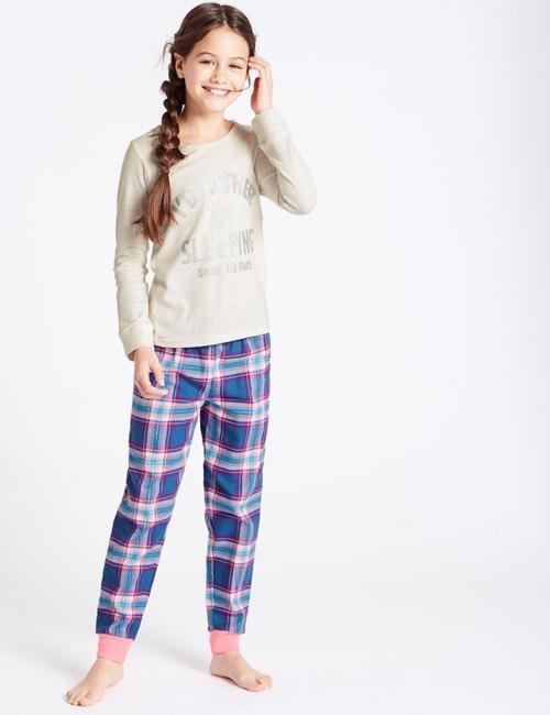 Multi Renk Saf Pamuklu Uzun Kollu Pijama Takımı (3 - 16 Yaş)