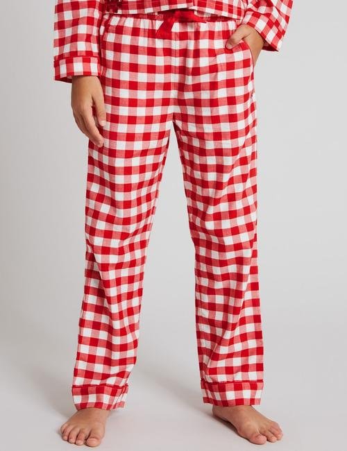 Kırmızı Saf Pamuklu Ekose Pijama Takımı (1 - 16 Yaş)