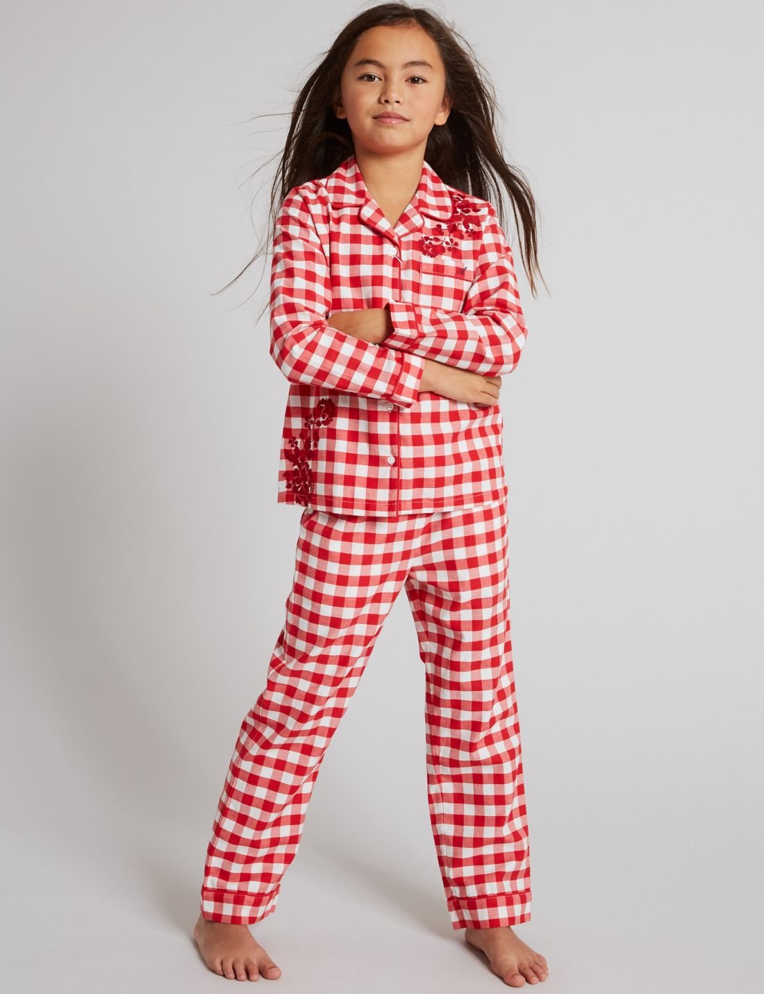 Saf Pamuklu Ekose Pijama Takımı (1 - 16 Yaş)