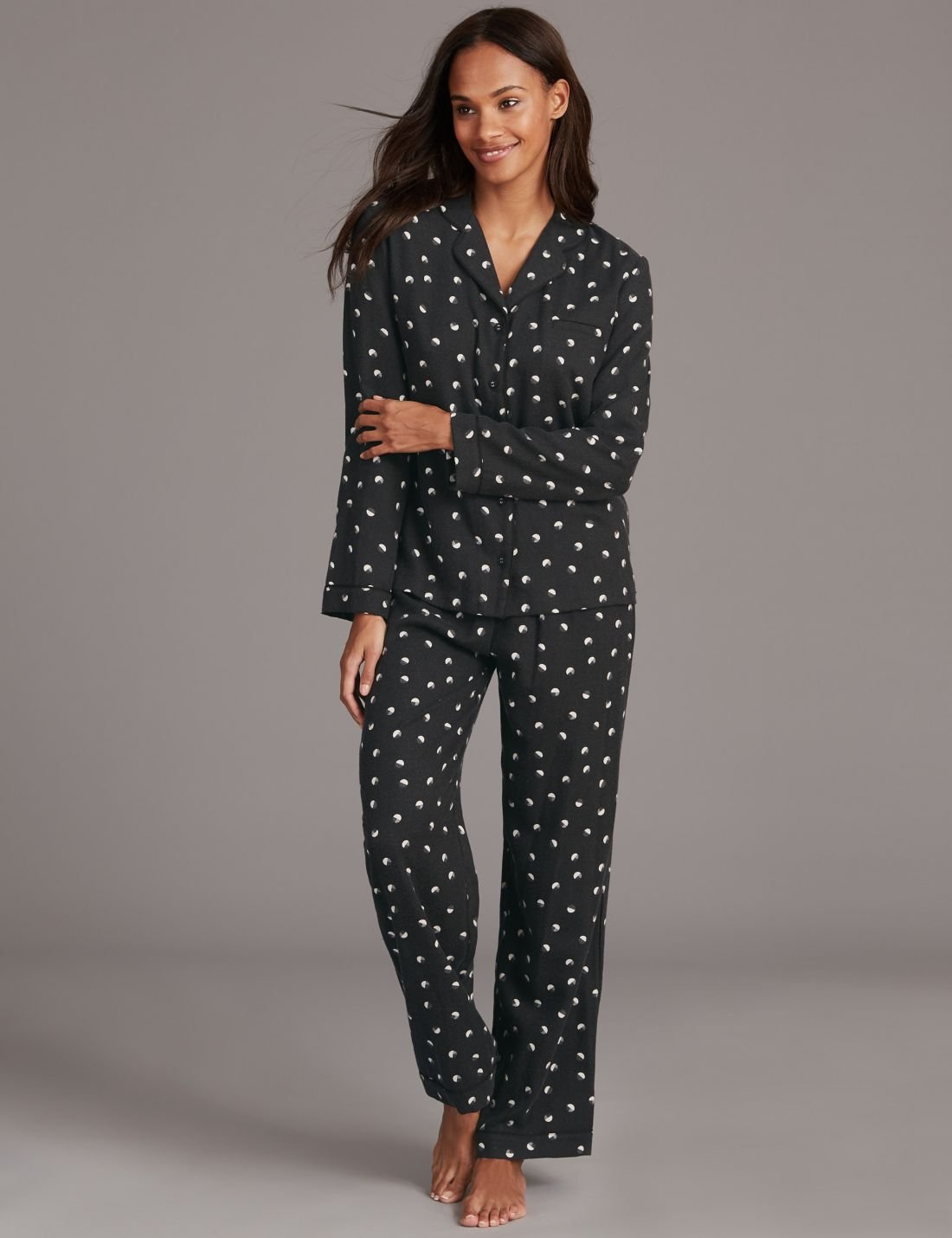 Desenli Uzun Kollu Tencel™ Pijama Takımı