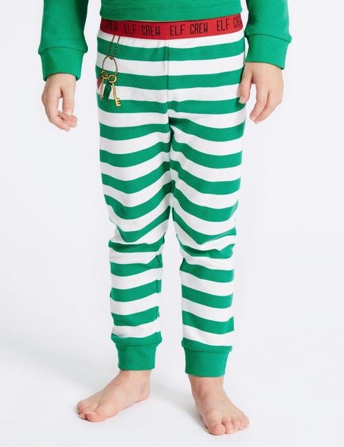 Yeşil Saf Pamuklu Elf Pijama Takımı (Şapkası ile Bereaber) (9 Ay - 8 Yaş)