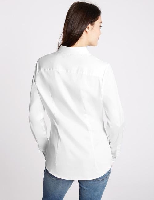 Beyaz Uzun Tunik Gömlek