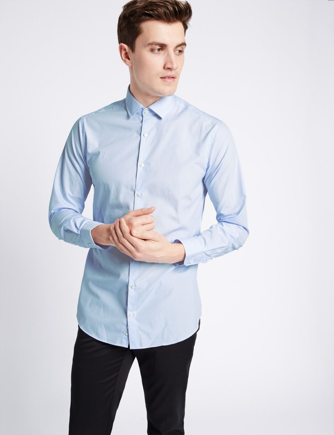 Saf Pamuklu Kolay Ütülenebilir Tailored Fit Gömlek