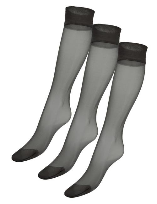 Siyah 3'lü 10 Denye Kaçmaya Dayanıklı Mat Diz Altı Çorap