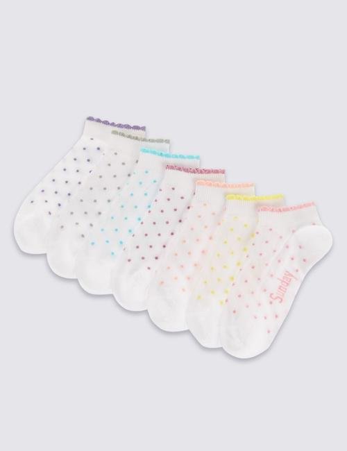 Multi Renk 7'li Freshfeet™Pamuklu Çorap (5 - 14 Yaş)
