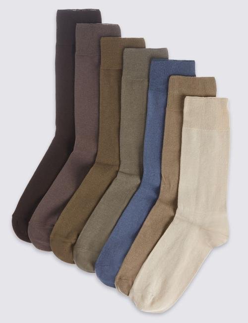 Renksiz 7'li Pamuklu Çorap Seti (Freshfeet™ Teknolojisi ile)