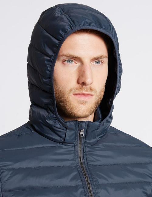 Mavi Kapüşonlu Hafif Ceket (Stormwear™ Teknolojisi ile)