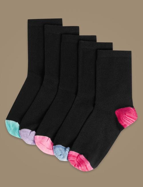 Siyah 5'li Pamuklu Çorap Seti