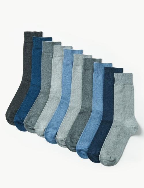 Gri 10'lu Cool & Freshfeet™ Pamuklu Çorap