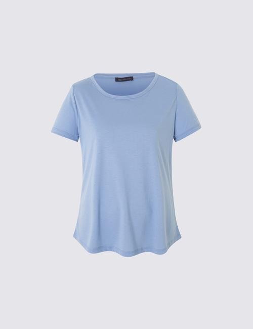 Mavi Kısa Kollu T-Shirt