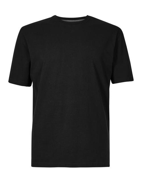Siyah Saf Pamuklu Yuvarlak Yaka T-shirt