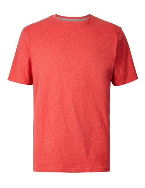Kırmızı Saf Pamuklu Sıfır Yaka T-Shirt