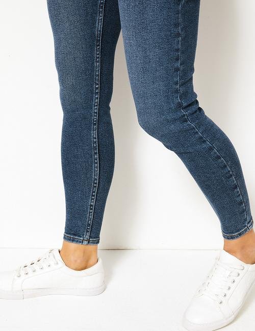 Lacivert Yüksek Belli Skinny Leg Jean Pantolon