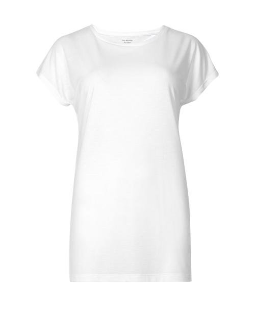 Beyaz Yuvarlak Yaka Relaxed Fit T-Shirt
