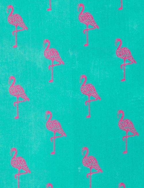 Pembe Flamingo Desenli Plaj Havlusu