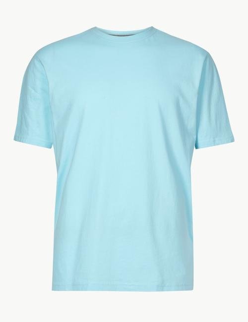 Mavi Pamuklu Sıfır Yaka T-Shirt