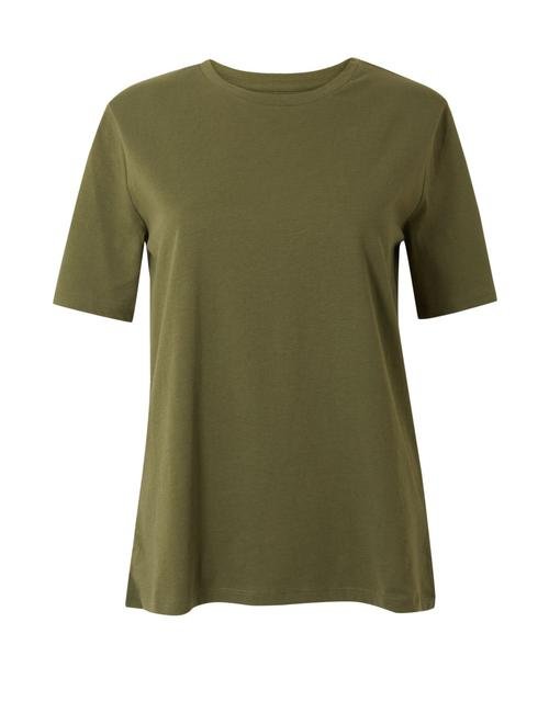 Yeşil Pamuklu Straight Fit T-Shirt