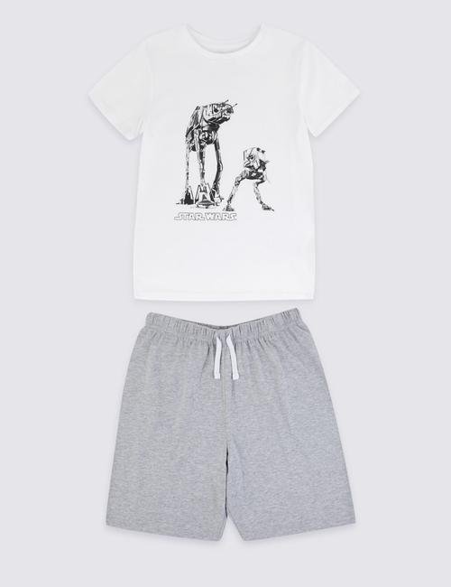 Beyaz Star Wars™ Şortlu Pijama Takımı