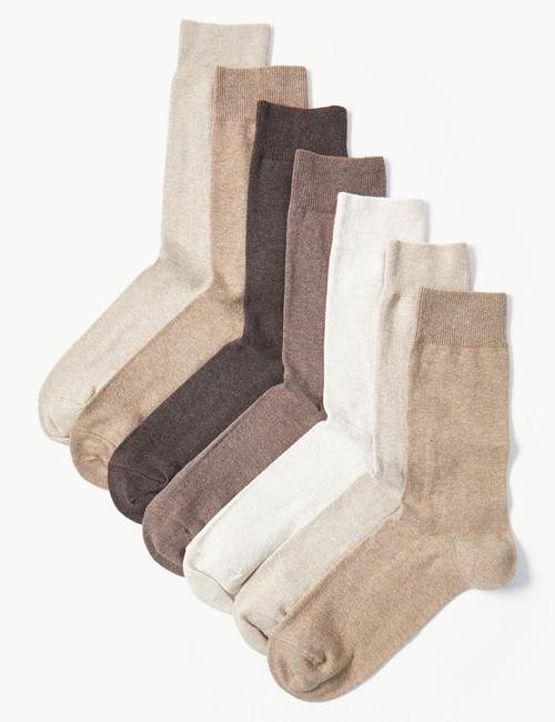 Kahverengi 7'li Cool & Fresh™ Pamuklu Çorap